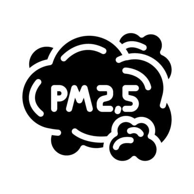 smog cloud labeled air pollution glyph icon illustration