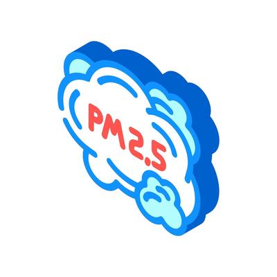 smog cloud labeled air pollution isometric icon illustration