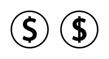 Dollar, USD money icon on circle line. Currency, cash sign symbol vector