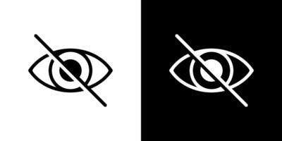 Hidden eye, sensitive content icon. Invisible, hide, private sign symbol vector