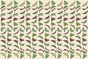 Repeating abstract drawing of leaf on soft brown background. vector