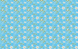 Abstract drawing of blue flower with leaf background. vector