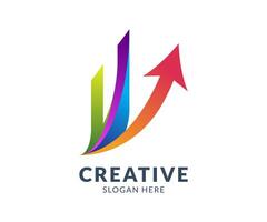 Creative Growth Arrow Logo for Business. Colorful abstract finance growth logo icon template design. vector