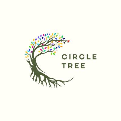 Colorful Circle Tree Logo Design Nature Roots Growth