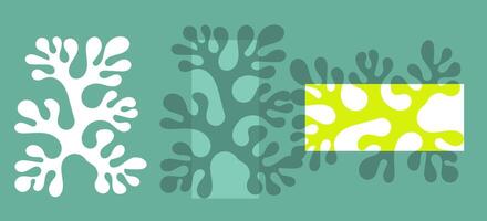 Abstract Organic Shapes Creative Design Template with Teal and Lime vector