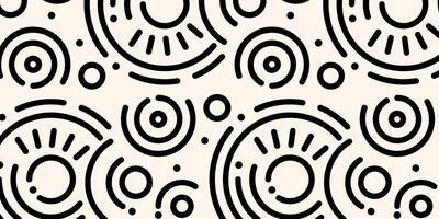Abstract Circular Geometric Black White Pattern Design Art vector