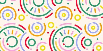 Abstract Colorful Circles Lines Pattern Background Design Art vector