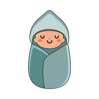 illustration of baby swaddle vector
