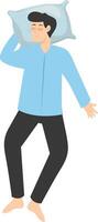 Illustration of Boy Sleeping Pose on Pillow Top. with Flat Design vector