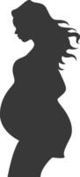 Pregnant Mom Silhouette in Flat Design. Isolated on White Background vector