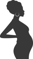 Pregnant Mom Silhouette. Isolated on White Background vector