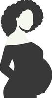 Pregnant Mom Silhouette with Flat Design, Isolated on White Background vector