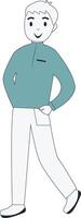 Male Walking Sketch vector