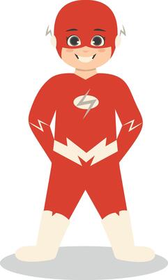 Children with Costume Superhero Isolated on White Background.