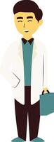 Cute Male Doctor Illustration with Flat Design vector