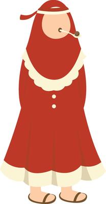 Indonesian Independence Day People Character in Cartoon Style