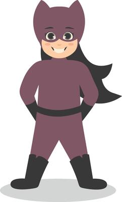 Children with Costume Superhero. Design Element.