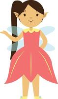 Cute Little Fairy Character with Flat Design vector