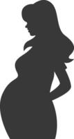 Pregnant Mom Silhouette in Flat Shape. Isolated on White Background vector