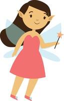 Cute Little Fairy Character on White Background vector