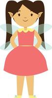 Cute Little Fairy Character in Flat Design. vector