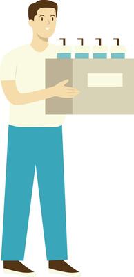 Male Volunteers Character in Flat Design