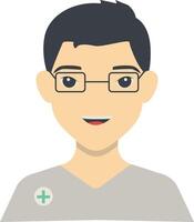 Man Nurse Character in Flat Design. vector