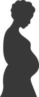Pregnant Mom Silhouette with Flat Design, vector