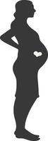Pregnant Mom Silhouette Isolated on White Background. vector