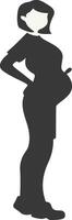 Pregnant Mom Silhouette in Flat Design, Isolated on White Background vector
