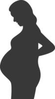 Pregnant Mom Silhouette in Flat Design. Isolated on White Background, vector