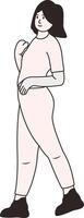 Illustration of Woman Standing Pose on White Background vector