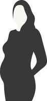 Pregnant Mom Silhouette in Flat Design vector