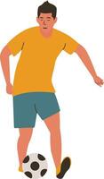 Man Football Player Illustration with Dribble Pose vector