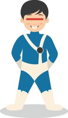 Children with Costume Superhero on White Background.