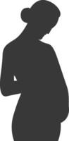 Pregnant Mom Silhouette in Simple Design vector