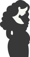 Pregnant Mom Silhouette in Flat Shape, Isolated on White Background vector