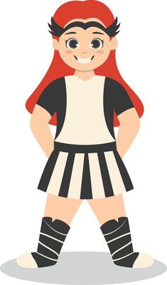 Children with Costume Superhero. Isolated Character in Cartoon Design.