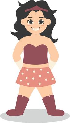 Children with Costume Superhero. Isolated Character in Cartoon Concept