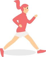 Person Running Marathon Character in Flat Design vector