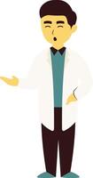 Cute Male Doctor Illustration in Flat Design. vector