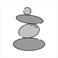 Zen Stones Flat design style, balanced stacked stones symbolizing peace and nature, ideal for wellness, meditation, and environmental balance themes. vector