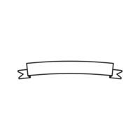 Ribbon Banner Outline style, a horizontal ribbon banner, ideal for adding titles or greetings in party invitations and celebration graphics. vector