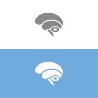 Flat Brain Symbol Design for AI and Innovation Business vector