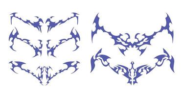Graphic Element Array with Sharp Edges - A unique set of tribal shapes suitable for various design needs. vector