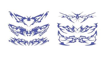 Symmetrical Design Assortment with Edgy Forms - Great for creative tattoo designs, graphic projects, or branding. vector
