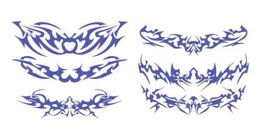 Decorative Assortment with Dynamic Composition - Great for creative tattoo designs, graphic projects, or branding. 45. Symmetrical Design Pack with Sharp Edges - Great for creative tattoo designs vector