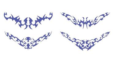 Ink Pattern Ensemble with Edgy Forms - Ideal for use in digital artworks, printables, and tattoos. vector