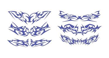 Art Ensemble with Sharp Edges - High-quality motifs inspired by tribal and abstract patterns. vector