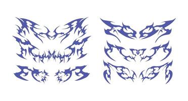 Body Art Set with Minimalist Ink - High-quality motifs inspired by tribal and abstract patterns. vector